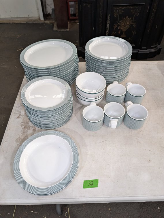 Dansk 'Bistro' Christianshavn Blue/Green Striped Stoneware Dinnerware Set