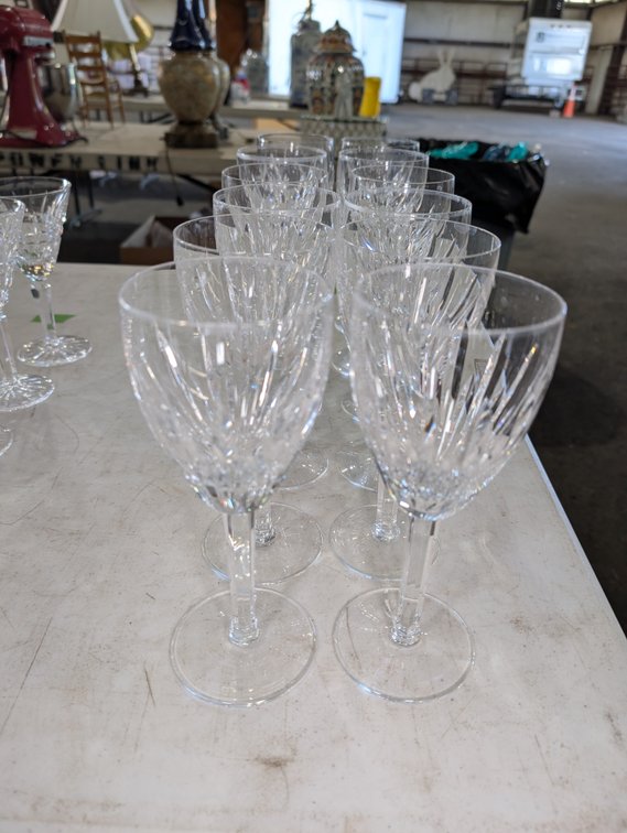 (12) Waterford Crystal Water and Wine Goblets