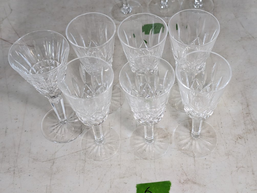 (6) Waterford Crystal Wine Goblets
