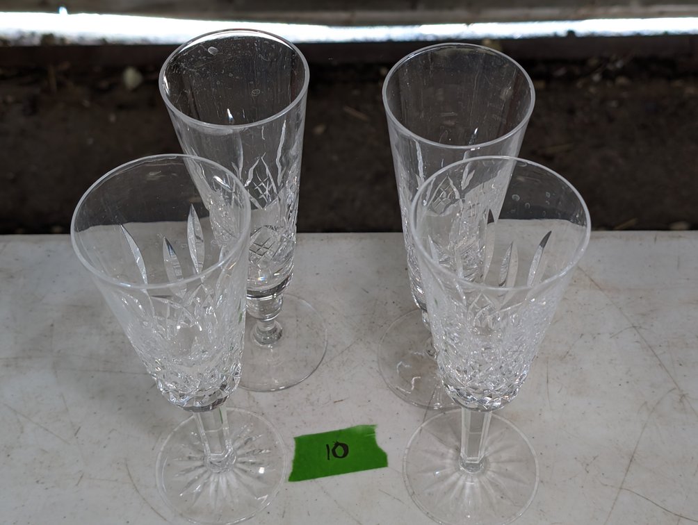 (4) Waterford Crystal Champagne Flutes