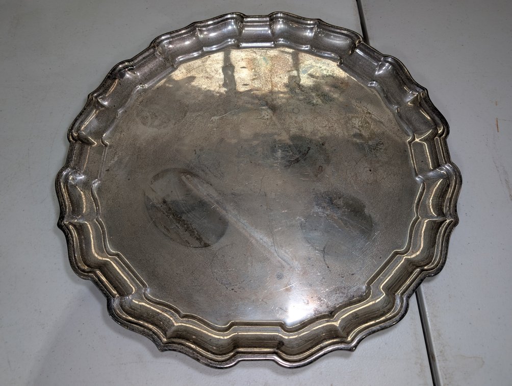 Reed & Barton Large Sterling Silver Scalloped Rim Silver / Serving Tray