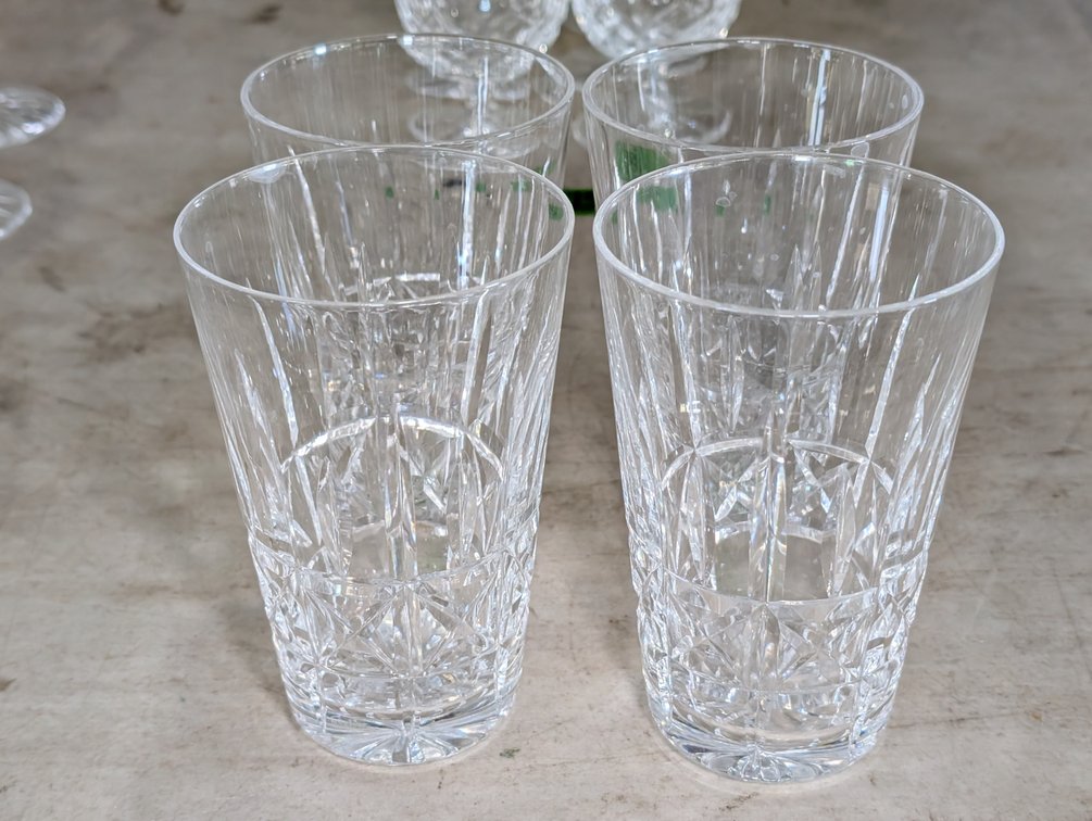 (4) Large Waterford Cut Crystal Highball Tumblers