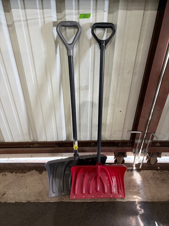 Set of (2) Poly Snow Shovels - Gray and Red Blades