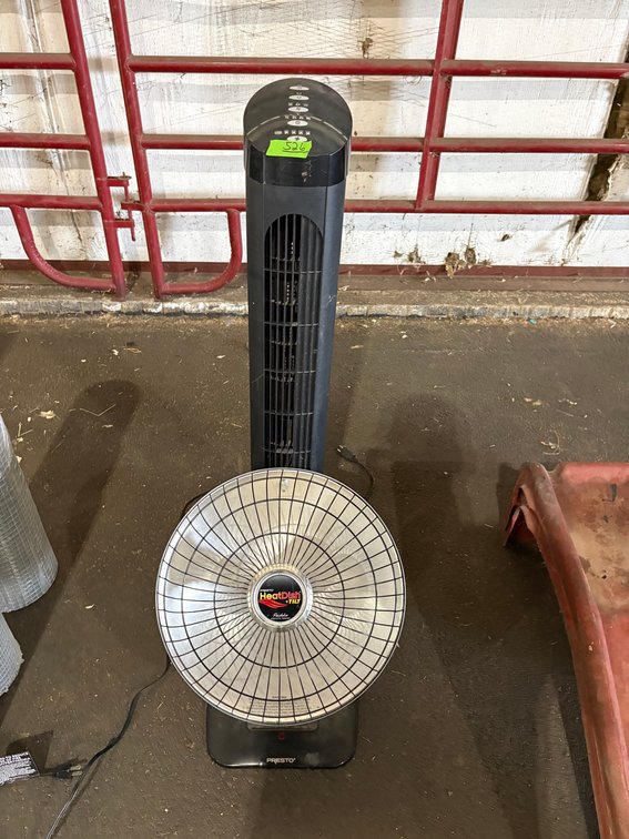 Presto HeatDish Parabolic Electric Heater and Lasko Oscillating Tower Fan