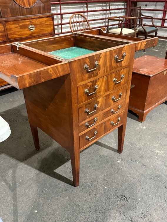 George III Style Flame Mahogany Silver Chest