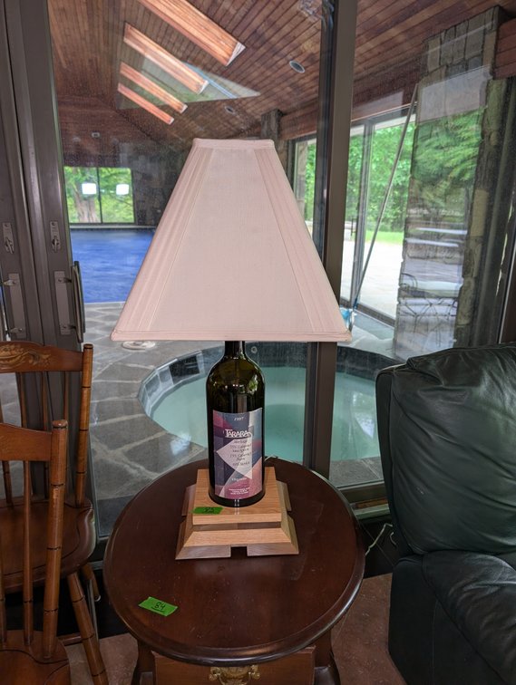 Tarara Winery Wine Bottle Table Lamp with Wood Base