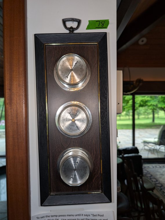 Vintage Springfield Framed Weather Station: Thermometer, Barometer, and Hygrometer