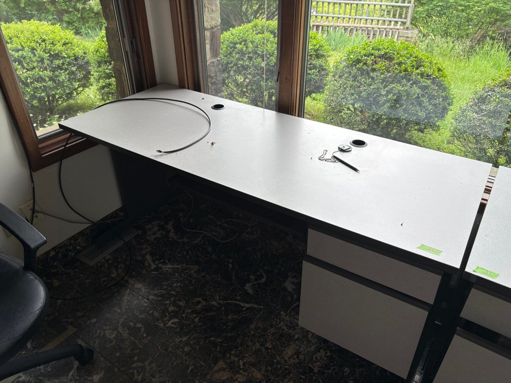 Contemporary L-Shaped Office Desk with Integrated File Drawers