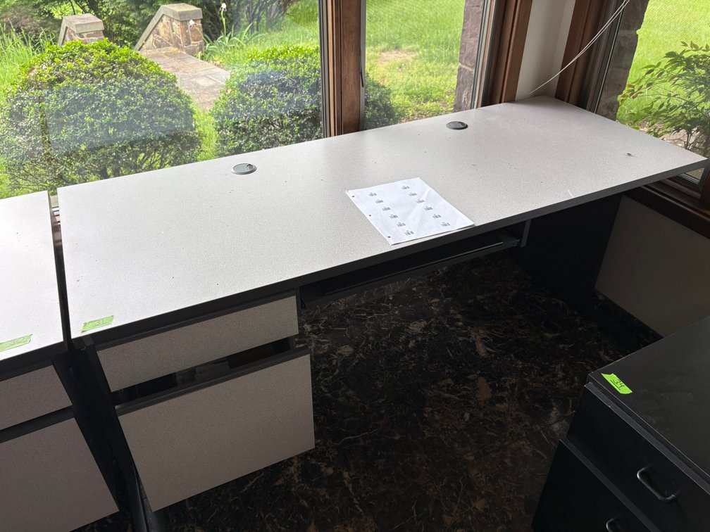 Contemporary L-Shaped Office Desk with Integrated File Drawers