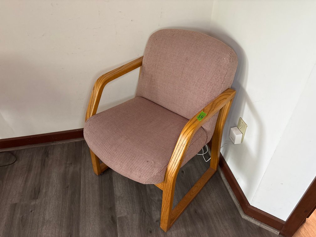 Bentwood Armchair with Textured Pink Fabric Upholstery