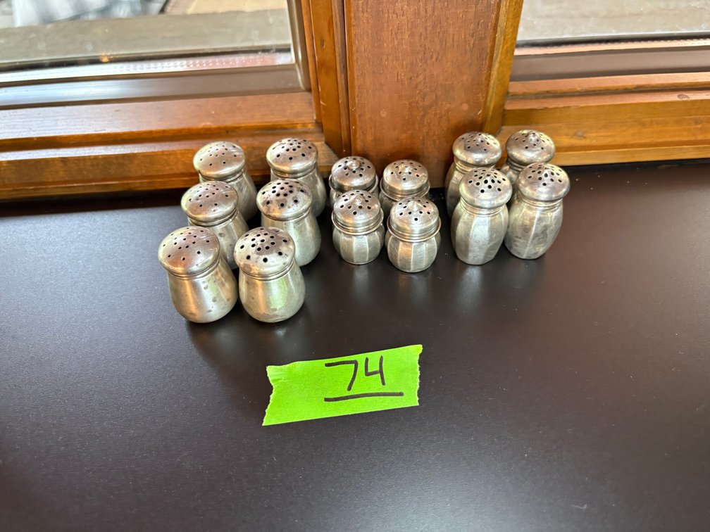 Set of 14 Individual Silver Salt and Pepper Shakers