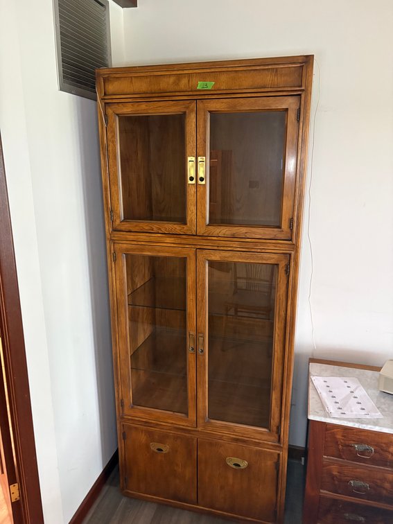 Mid-Century Modern Stacking Barrister Bookcase with Glass Doors