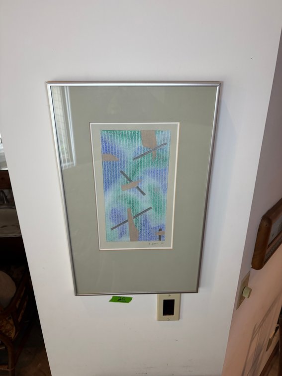 Modernist Abstract Mixed Media / Collage Art, Framed and Matted