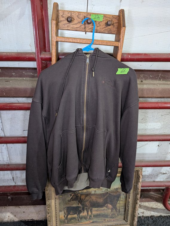 Cabela's Roughneck Men's Dark Brown Fleece-Lined Full-Zip Hooded Sweatshirt