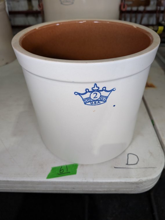 Robinson Ransbottom Pottery (RRP Co.) No. 2 Crown Stoneware Crock