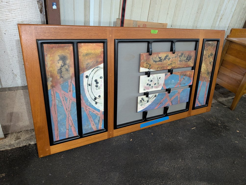 Custom Made by Jack Andrews Mid-Century Modern Mixed Media Wall Art Panel
