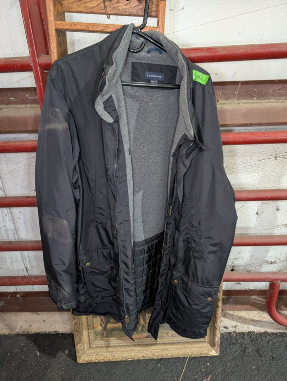 Lands' End Men's Dark Navy Blue Fleece-Lined Winter Jacket / Coat (Size XXL)