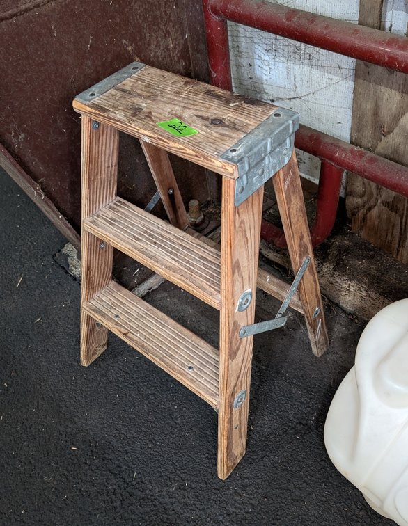 Folding Wooden 3-Step Stool