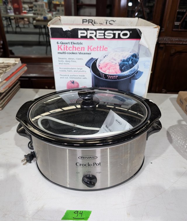 Rival Oval Crock-Pot Slow Cooker & Presto 6-Quart Electric Kitchen Kettle in Box
