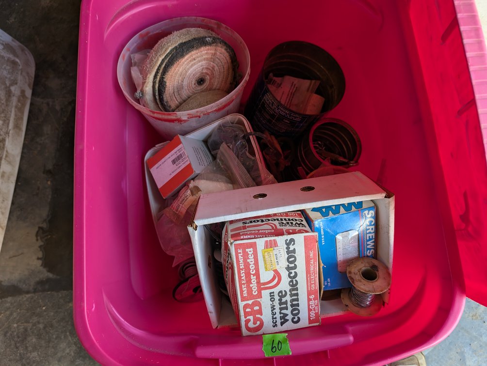 Shop & Electrical Supplies Lot (Wire Connectors, Buffing Wheels & Hardware)