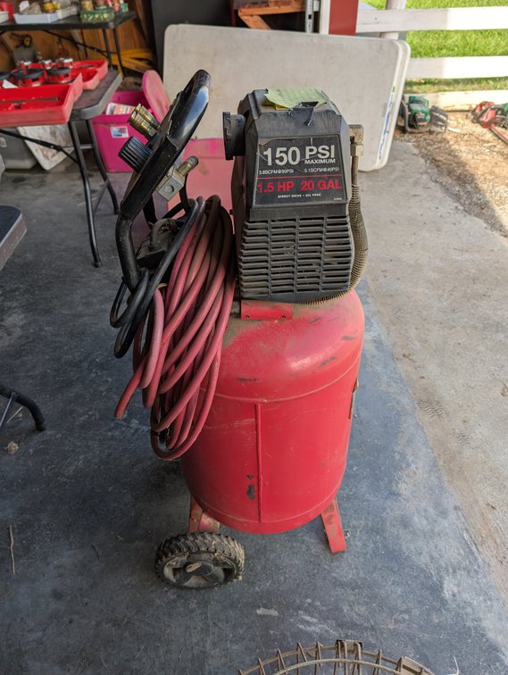 1.5 HP 20-Gallon Portable Air Compressor (150 PSI Max) w/ Air Hose