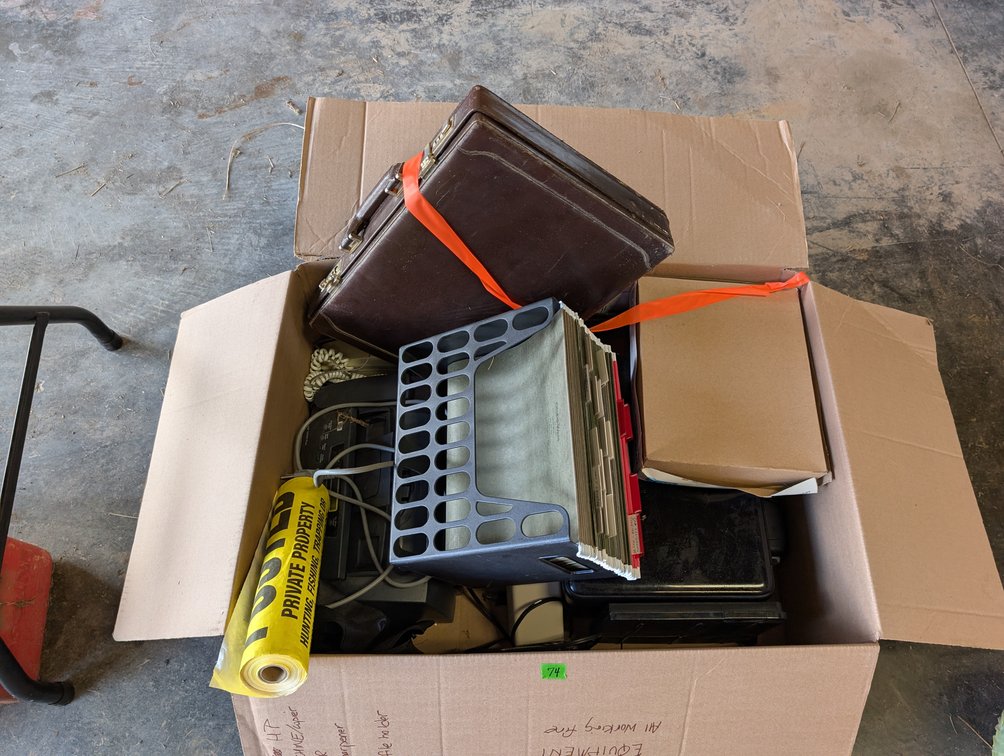 Office & Shop Mixed Lot: Leather Briefcase, Office Organizers & Private Property Tape