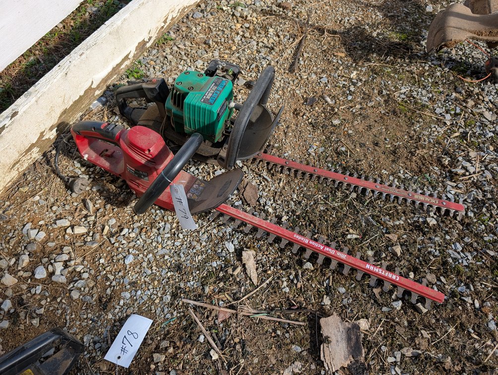 (2) Hedge Trimmers: Weed Eater Excalibur 22" Gas & Craftsman 20" Electric