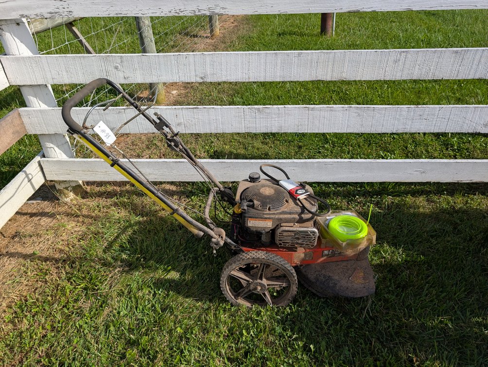 Walk-Behind High-Wheel Gas String Trimmer / Field Mower w/ Trimmer Line