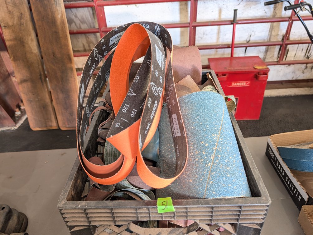 Crate of Assorted Sanding Belts & Strips