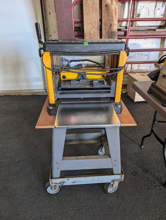 DeWalt Benchtop Thickness Planer on Rolling Metal Stand