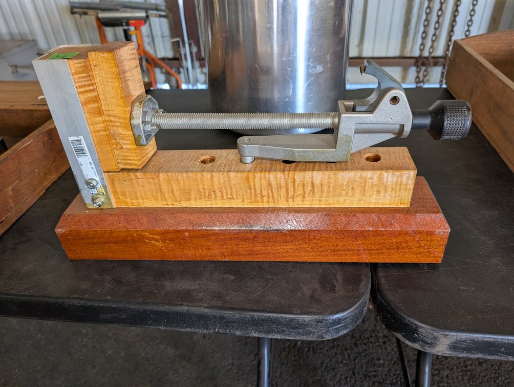 Custom Wooden Base Jig with Threaded Clamping Fixture
