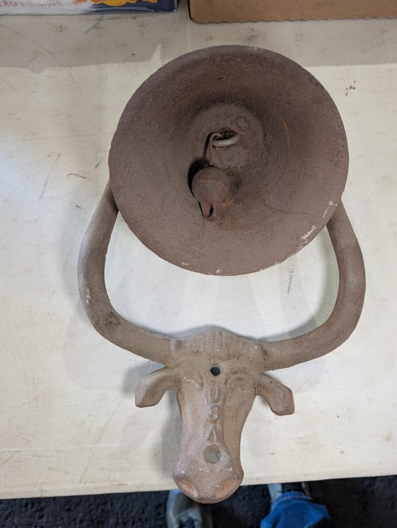 Vintage Cast Iron Steer Head Wall-Mounted Dinner Bell