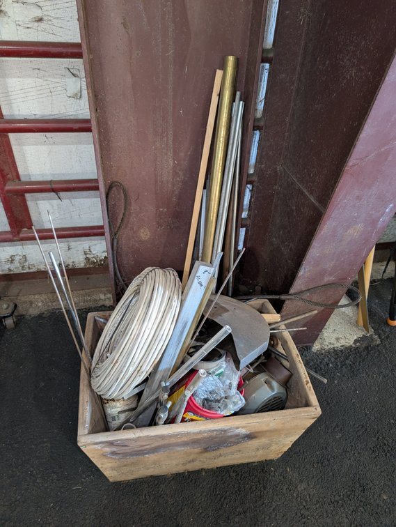 Wooden Crate of Electrical Wire, Cables, Tubing & Scrap Metal