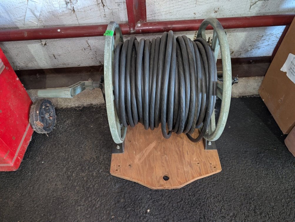 Heavy-Duty Hose / Cable Reel on Wooden Base