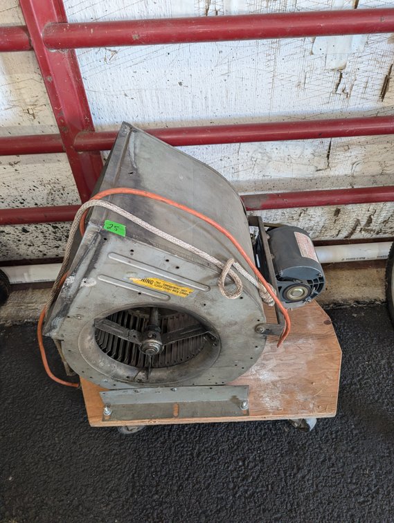 Electric Blower / Exhaust Fan Unit Mounted on Wooden Base