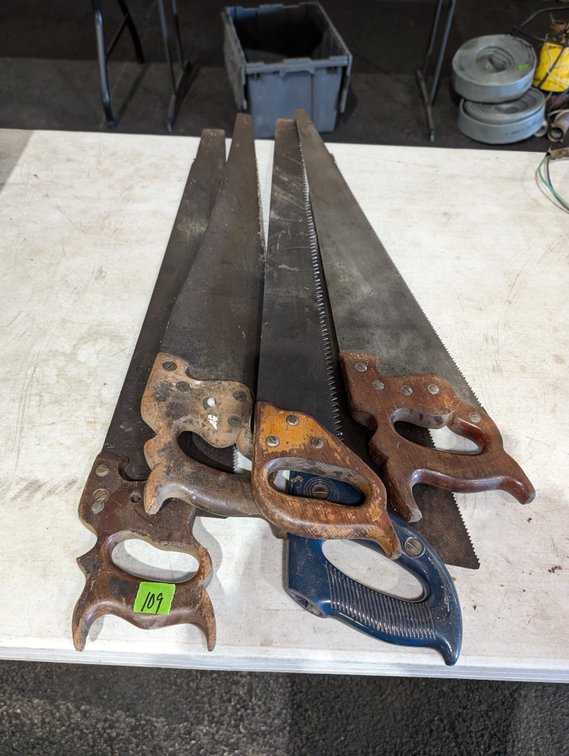 Collection of 4 Wooden Hand Saws