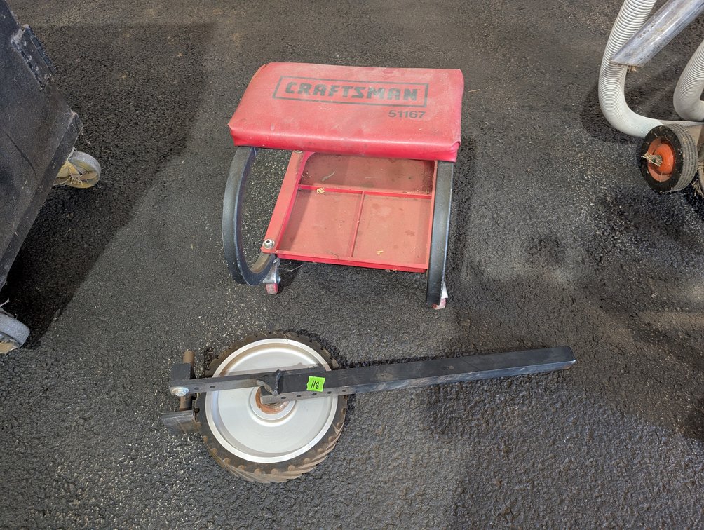 Craftsman Rolling Mechanic Shop Stool & Implement Wheel Assembly Lot