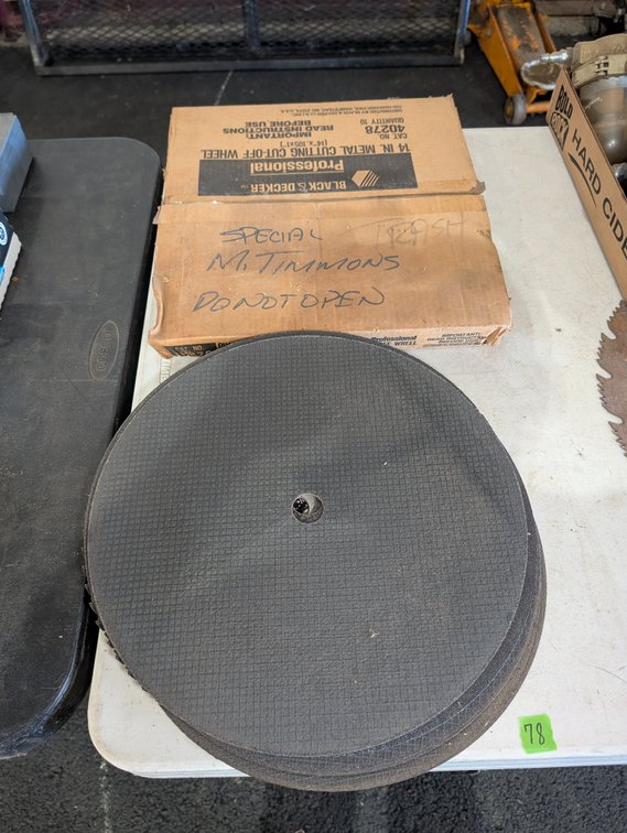 Stack of 14-Inch Metal Cutting Cut-Off Wheels in Box