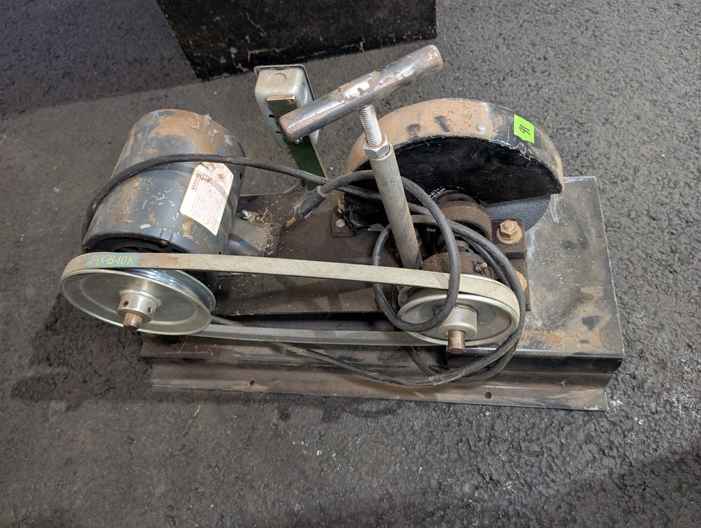 Custom Motorized Benchtop Cut-Off / Grinding Wheel Saw Unit