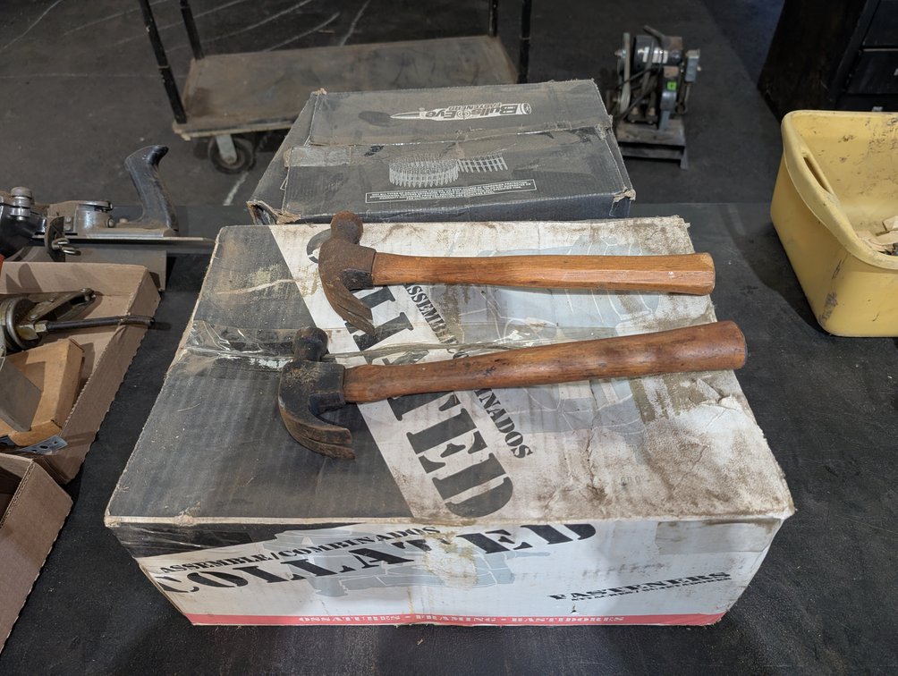 Pair of Claw Hammers with Wooden Handles