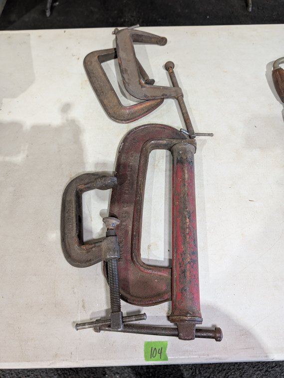 Group of Heavy Duty C-Clamps incl. Havens Steel Co. Clamp