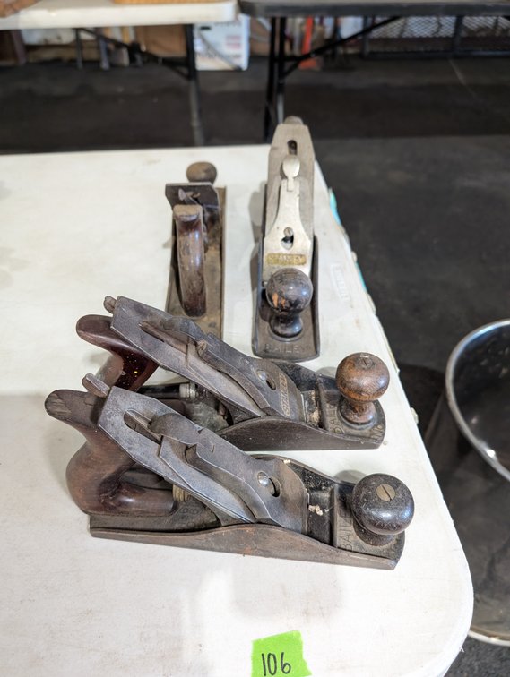 Group of Vintage Stanley & Bailey Cast Iron Woodworking Hand Planes