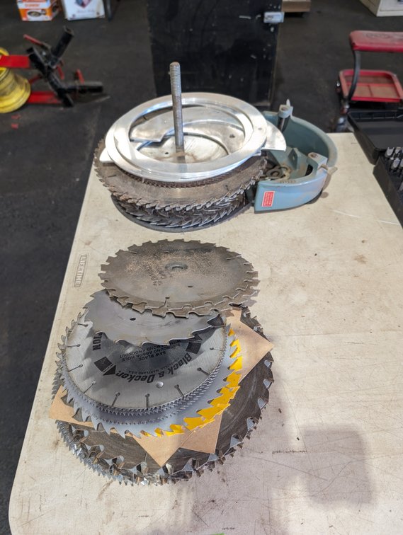 Stack Lot of Assorted Circular Saw Blades & Dado Set Components
