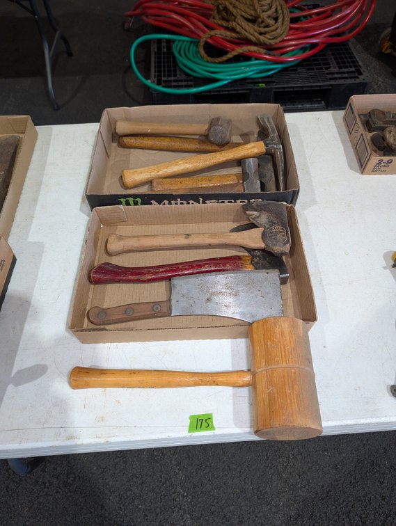 Assorted Specialty Hammers, Cleaver, Hatchets & Wooden Mallet Lot