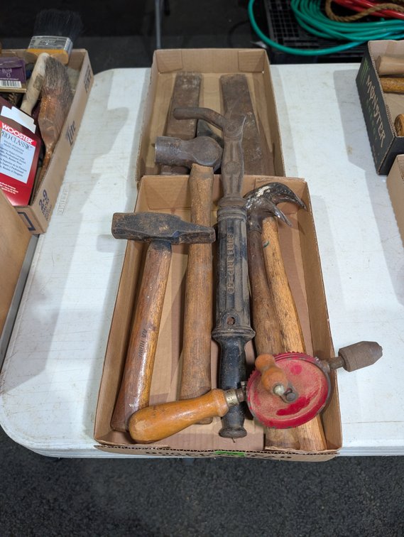 Ball-Peen & Claw Hammers, Sure Grip Tool & Hand Drill Lot