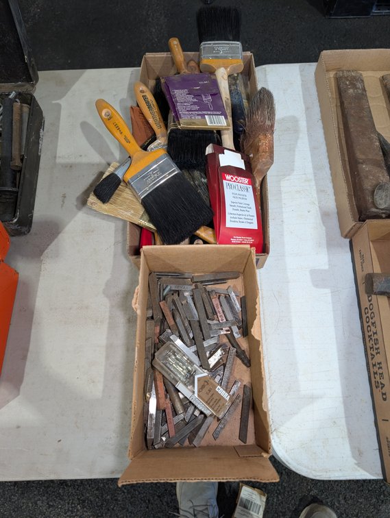 Paint Brushes, High-Speed Steel Lathe Chisels & Cutter Bits Box Lot