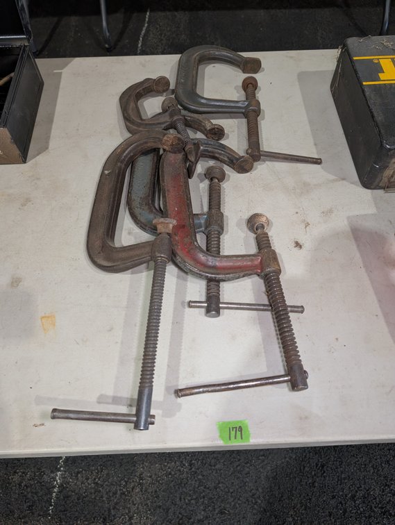 Group of Heavy Duty Cast Iron C-Clamps