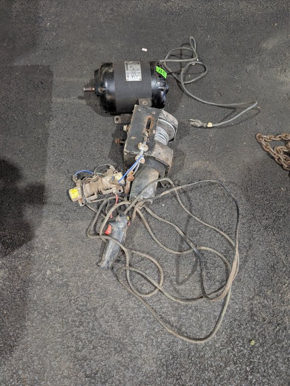 Heavy-Duty Electric Motor Assembly with Cable Winch & Remote Switch