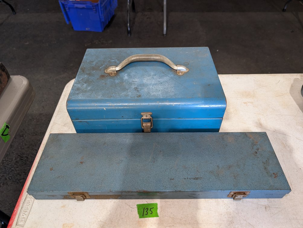 Pair of Blue Metal Utility Toolboxes