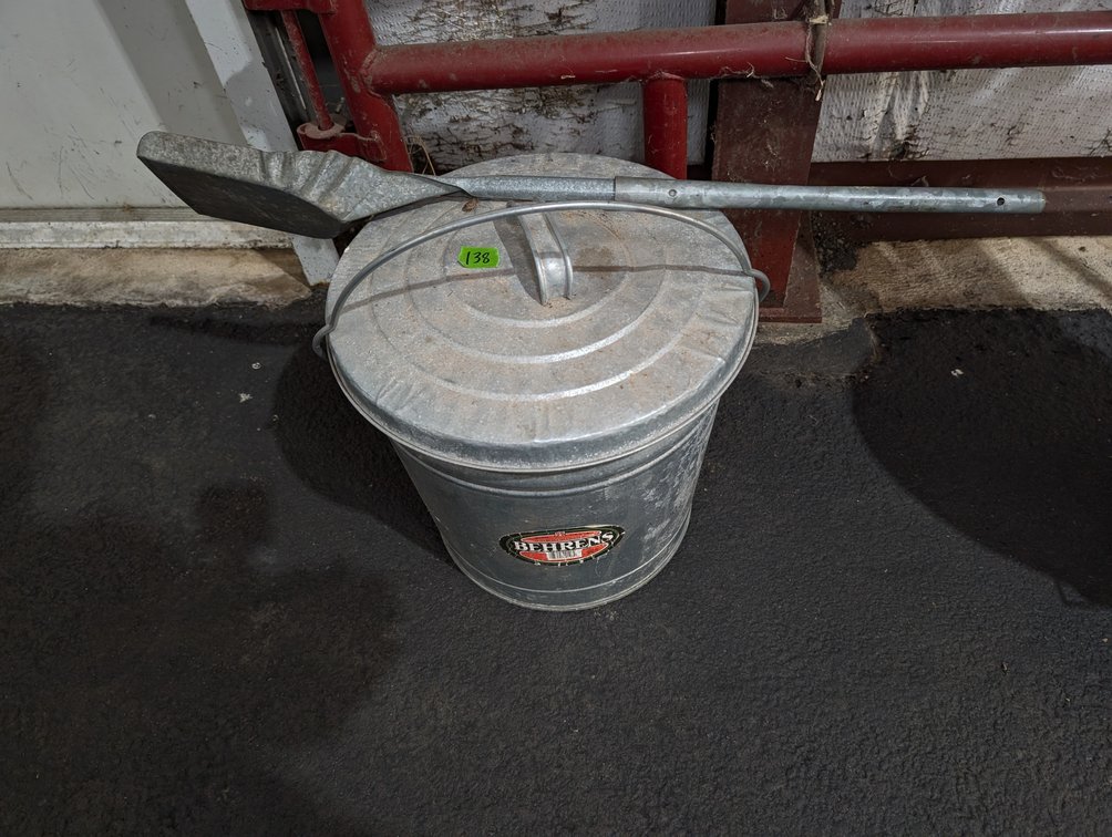 Behrens Galvanized Metal Garbage Can with Lid & Metal Scoop